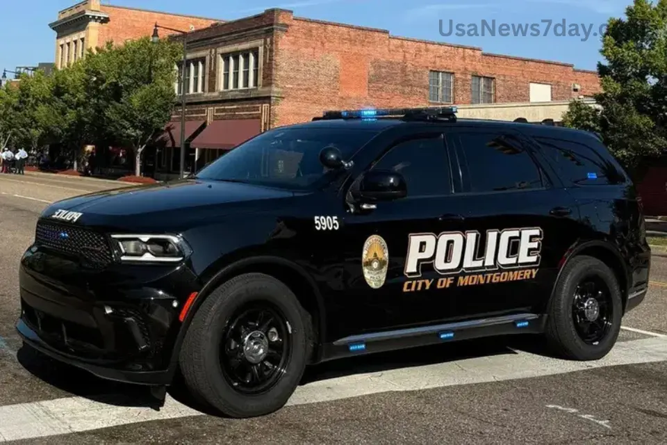 Police and emergency responders at the scene of a mass shooting in downtown Montgomery, Alabama, after gunmen opened fire into a crowd.”